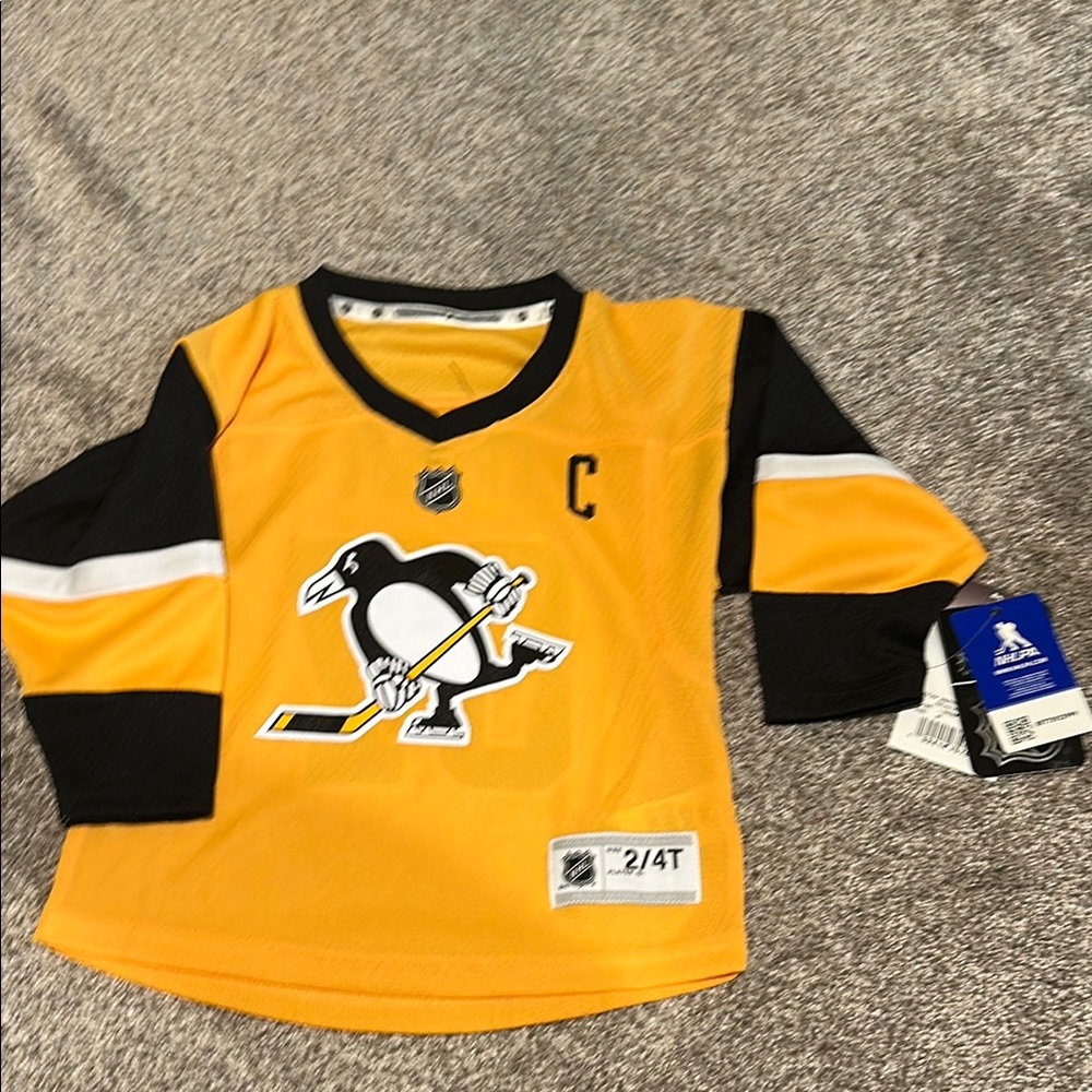 Penguins Kids' Yellow and Black Hockey Jersey